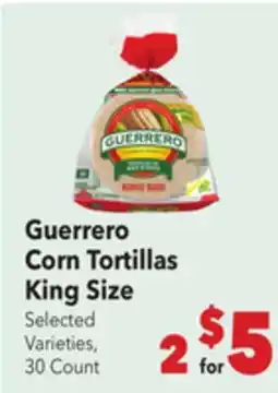 Vallarta Supermarkets Guerrero Corn Tortillas King Size offer