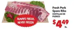 Vallarta Supermarkets Fresh Pork Spare Ribs / COSTILLAS DE PUERCO offer