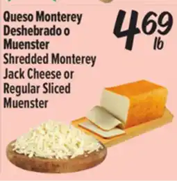 El Super Queso Monterey Deshebrado o Muenster / Shredded Monterey Jack Cheese or Regular Sliced Muenster offer