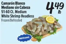 El Super Camarón Blanco Mediano sin Cabeza / Medium White Shrimp Headless offer