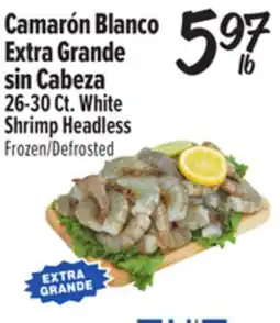 El Super Camarón Blanco Extra Grande sin Cabeza / White Shrimp Headless offer
