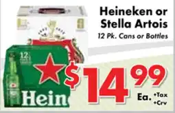 Valley Marketplace Heineken or Stella Artois offer