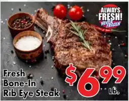 Valley Marketplace Fresh Bone-In Rib Eye Steak offer
