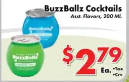 Valley Marketplace BuzzBallz Cocktails offer