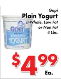 Valley Marketplace Gopi Plain Yogurt offer