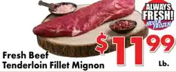 Valley Marketplace Fresh Beef Tenderloin Fillet Mignon offer