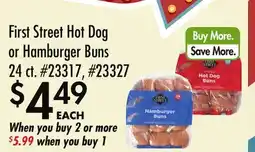 Smart & Final First Street Hot Dog or Hamburger Buns offer