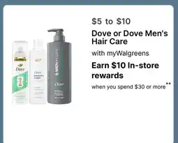 Walgreens Dove or Dove Men's Hair Care offer