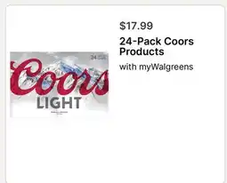 Walgreens 24-Pack Coors Products offer