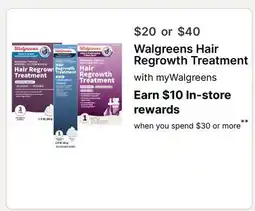 Walgreens Walgreens Hair Regrowth Treatment offer