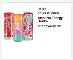 Walgreens Alani Nu Energy Drinks offer