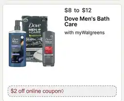 Walgreens Dove Men's Bath Care offer