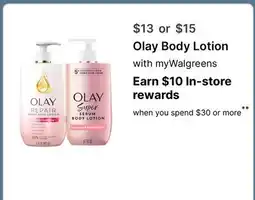 Walgreens Olay Body Lotion offer