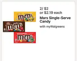Walgreens Mars Single-Serve Candy offer