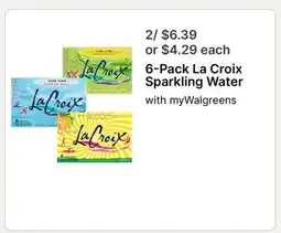 Walgreens 6-Pack La Croix Sparkling Water offer