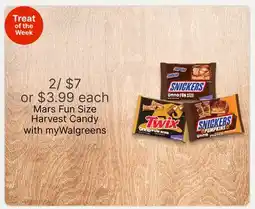 Walgreens Mars Fun Size Harvest Candy offer