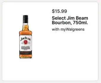Walgreens Select Jim Beam Bourbon, 750ml offer