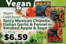 Living Fresh Market Vegan Field Roast Spicy Mexican Chipotle, Italian Garlic & Fennel or Smoked Apple & Sage offer