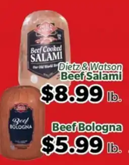 Living Fresh Market Dietz & Watson Beef Salami, Beef Bologna offer
