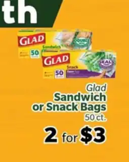 Living Fresh Market Glad Sandwich or Snack Bags offer