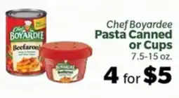 Living Fresh Market Chef Boyardee Pasta Canned or Cups offer