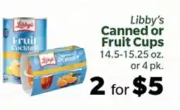 Living Fresh Market Libby's Canned or Fruit Cups offer