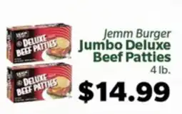 Living Fresh Market Jemm Burger Jumbo Deluxe Beef Patties offer