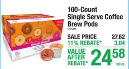 Menards 100-Count Single Serve Coffee Brew Pods offer