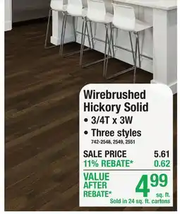 Menards Wirebrushed Hickory Solid HARDWOOD FLOORING offer