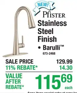 Menards PFISTER Stainless Steel Finish Barulli offer