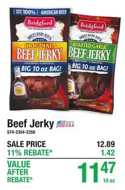 Menards Bridgford Beef Jerky offer