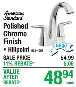 Menards American Standard Polished Chrome Finish offer