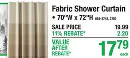 Menards Fabric Shower Curtain offer