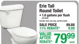 Menards Erie Tall Round Toilet offer