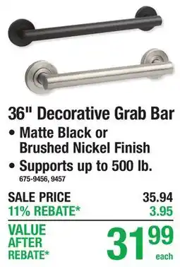 Menards 36 Decorative Grab Bar offer