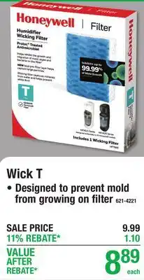 Menards Honeywell Wick T Humidifier Filters offer