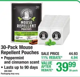 Menards Grandpa Gus's 30-Pack Mouse Repellent Pouches offer