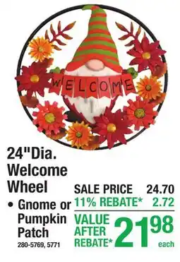 Menards 24Dia. Welcome Wheel offer