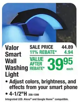 Menards Valor Smart Wall Washing Light offer