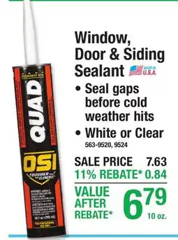 Menards Window, Door & Siding Sealant offer