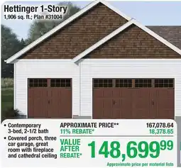 Menards Hettinger 1-Story offer