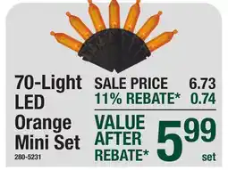 Menards 70-Light LED Orange Mini Set offer