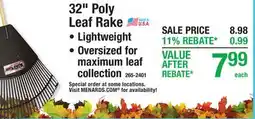 Menards 32 Poly Leaf Rake offer