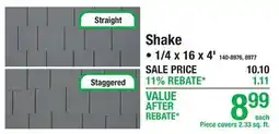 Menards Shake Primed Textured Fiber Cement offer