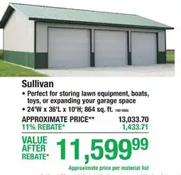Menards Sullivan POST FRAME offer