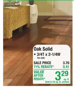 Menards Oak Solid HARDWOOD FLOORING offer