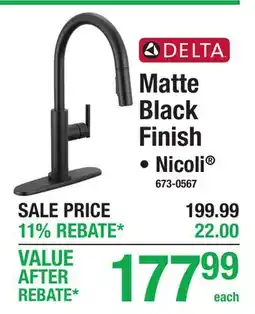 Menards Delta Matte Black Finish offer