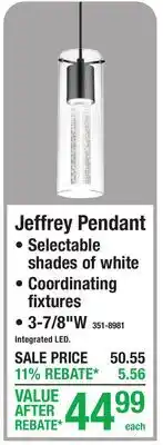 Menards Jeffrey Pendant offer