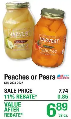 Menards Peaches or Pears offer