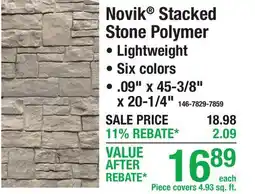 Menards Novik Stacked Stone Polymer offer